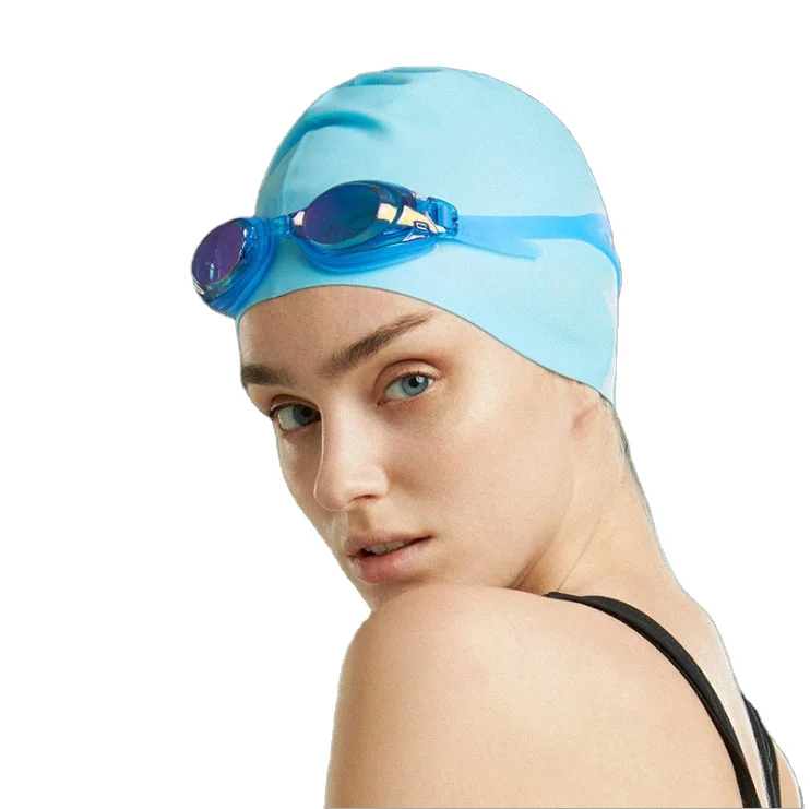  Wholesale Adult Multicolor Custom Printing Eco-friendly Waterproof Silicone Swimming Cap Swim