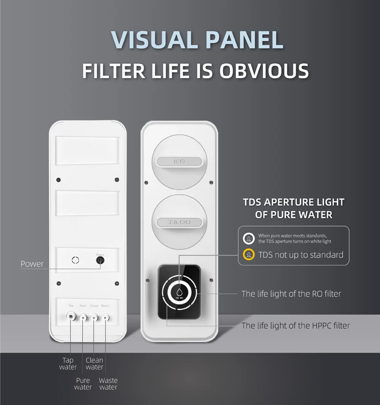 600G Under sink reverse osmosis 2 filtration alkaline 3 in 1 housing cabinet ro water purifier
