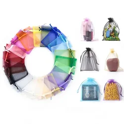 Custom Printed Silk Drawstring Organza Pouch Wedding Party Favor Gift Bag