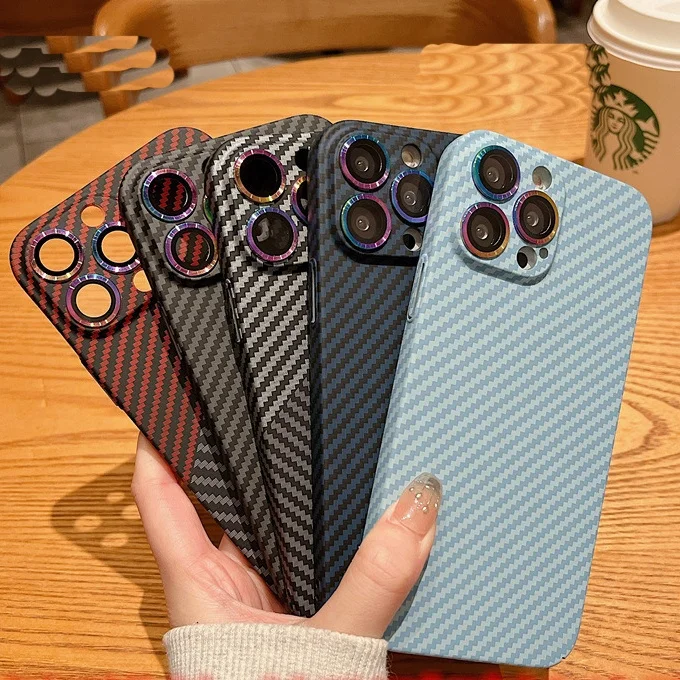 Чехол из углеродного волокна для iphone 14, Ультратонкий чехол для iphone 11, 12, 13 pro, max, xs, max, цветная пленка для объектива «Орлиный глаз»