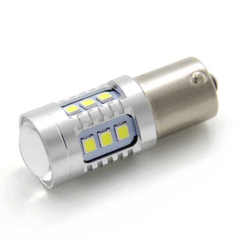  Светодиодная сигнальная лампа t20 t25 ba15s ba15d 2835 15smd canbus Автомобильная