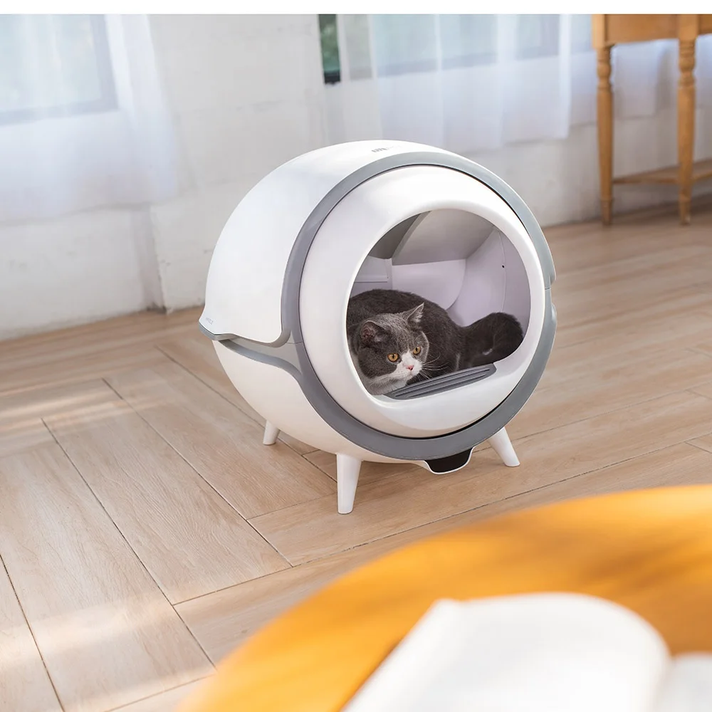 YHpet Hot Selling  Large Enclosed Automatic Intelligent Self Cleaning Cat Litter Box with UV light for cats no need poop bags