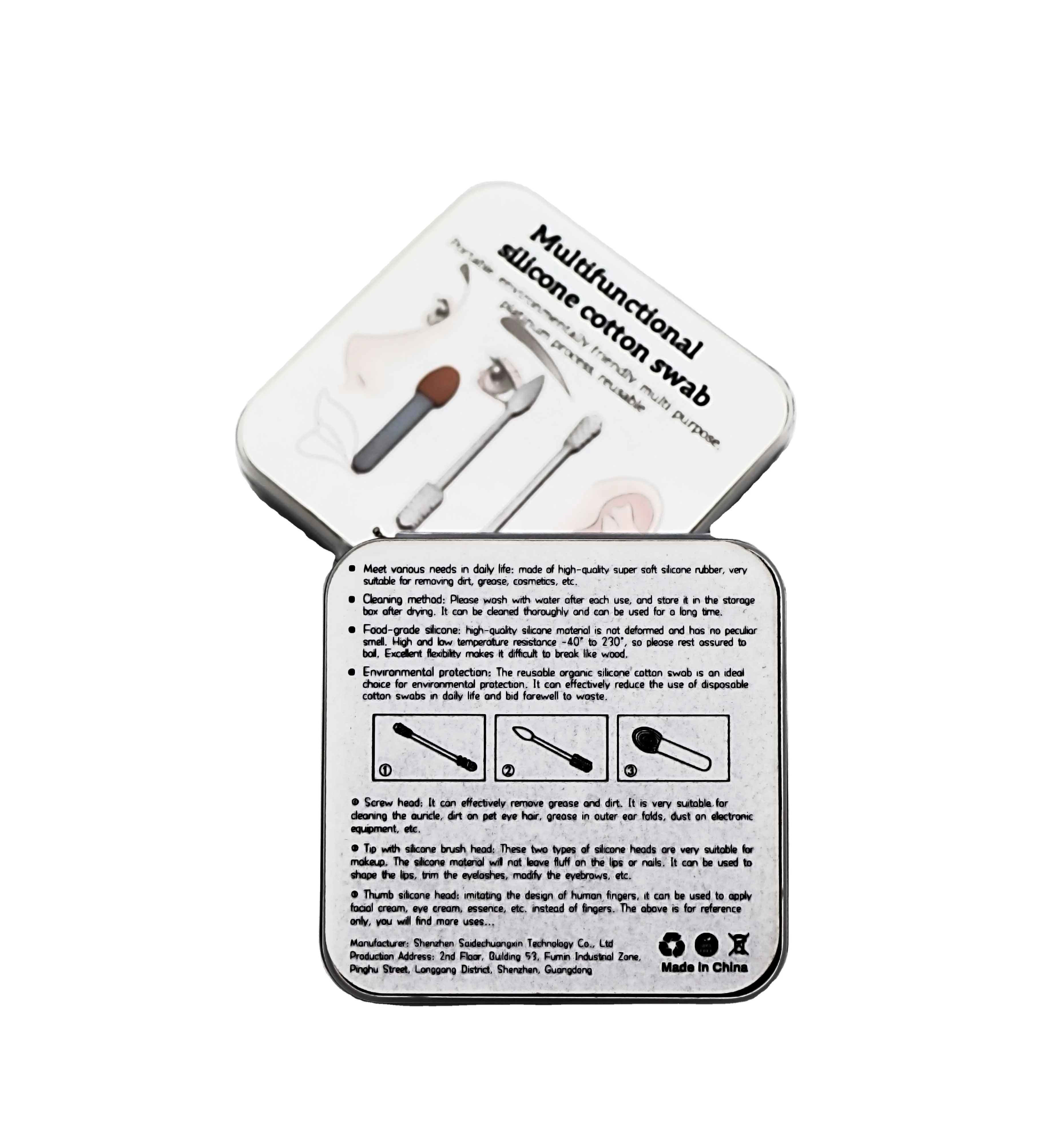Wholesale High Quality Color Cotton Swab Storage Box Cotton Swabs Silicone