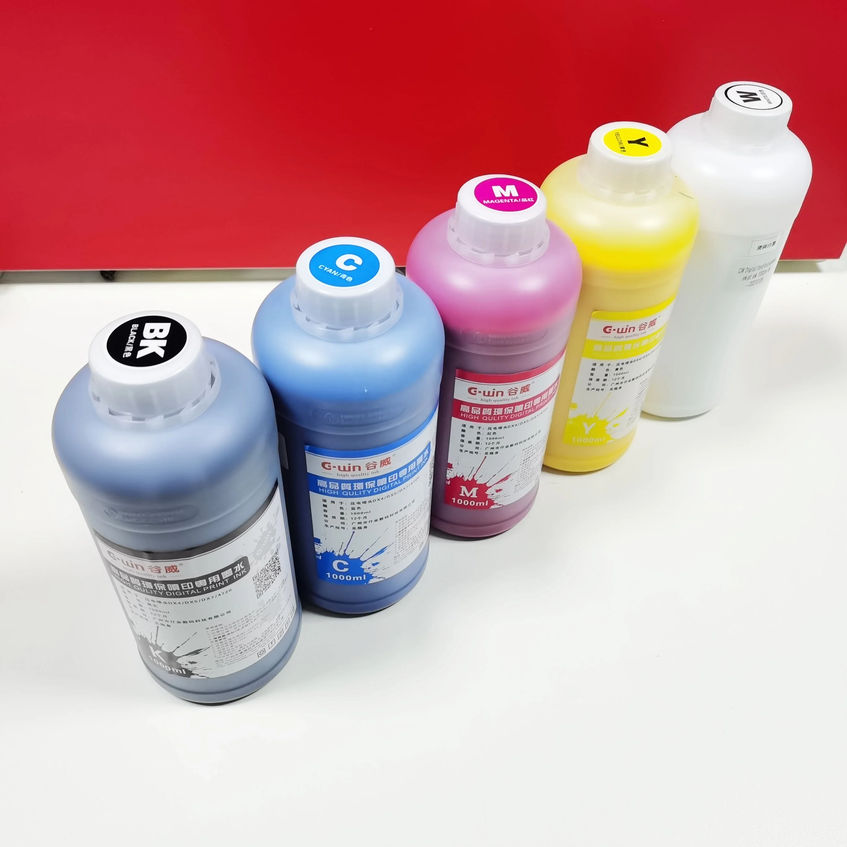 1000ml Bottle Pigment Ink CMYKW 5 colors color changing ink microblading pigment ink For e/pson inkjet printer