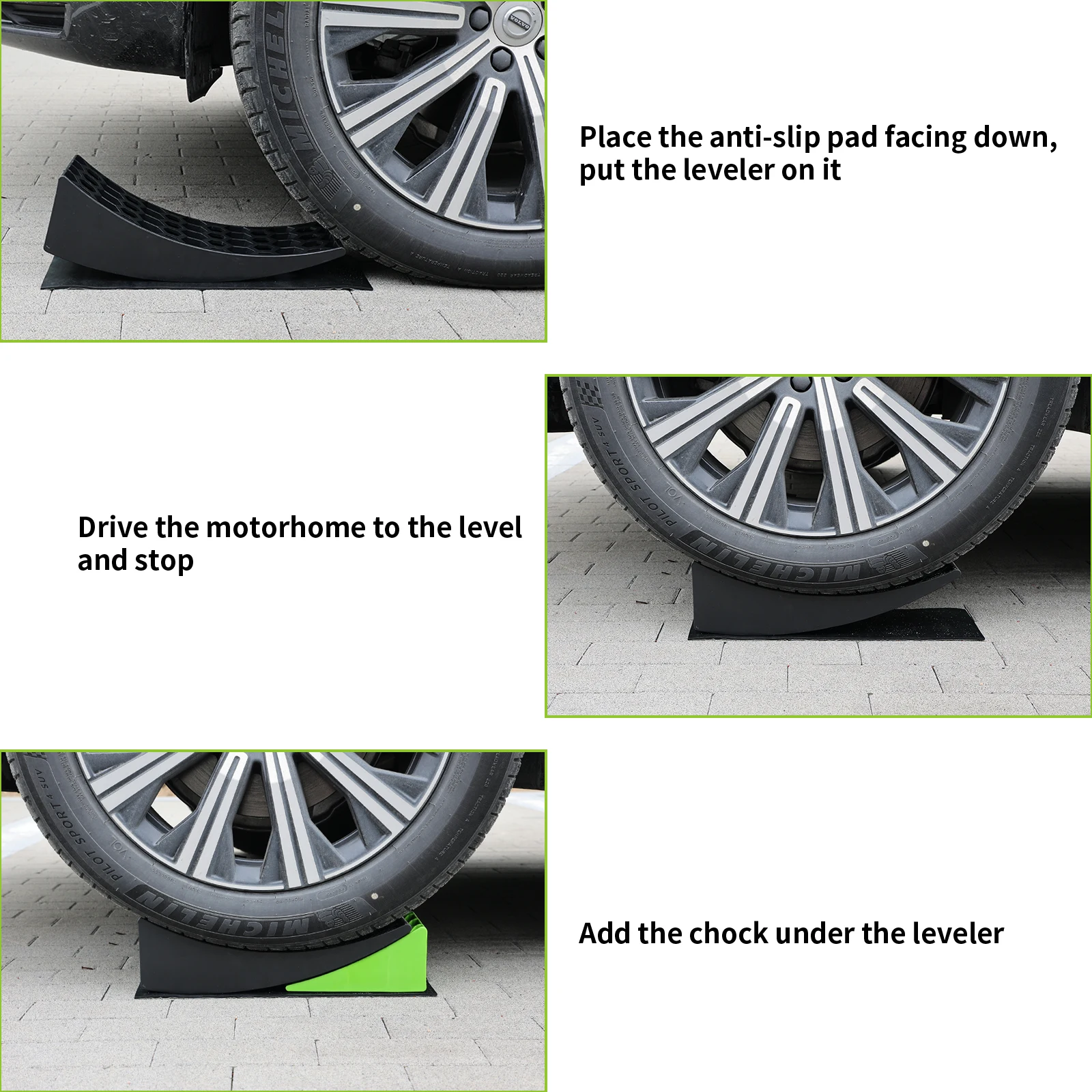 S202 Camper Leveler Kit,RV Leveling Blocks Ramp for Travel Trailer Leveling System,Up to 35,000 lbs