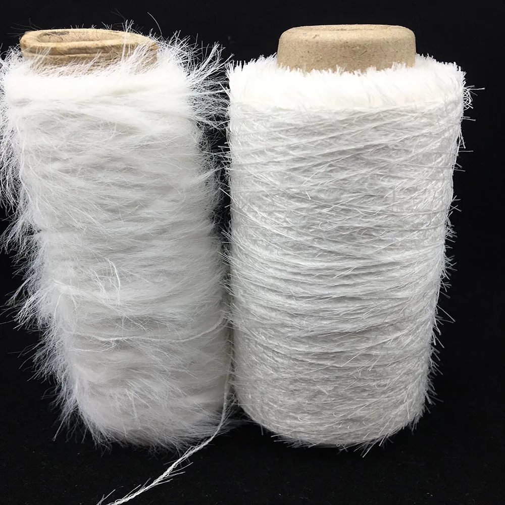 China factory good price 100% polyester fancy feather yarn imitate mink hair yarn 1.3 cm 2 cm 4 cm on stock