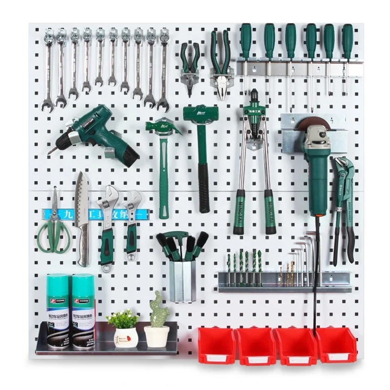 Garage Tool Storage Metal Pegboard Panels Black Pegboard Wall Organizer Large Heavy Duty Steel Pegboard for Walls Home