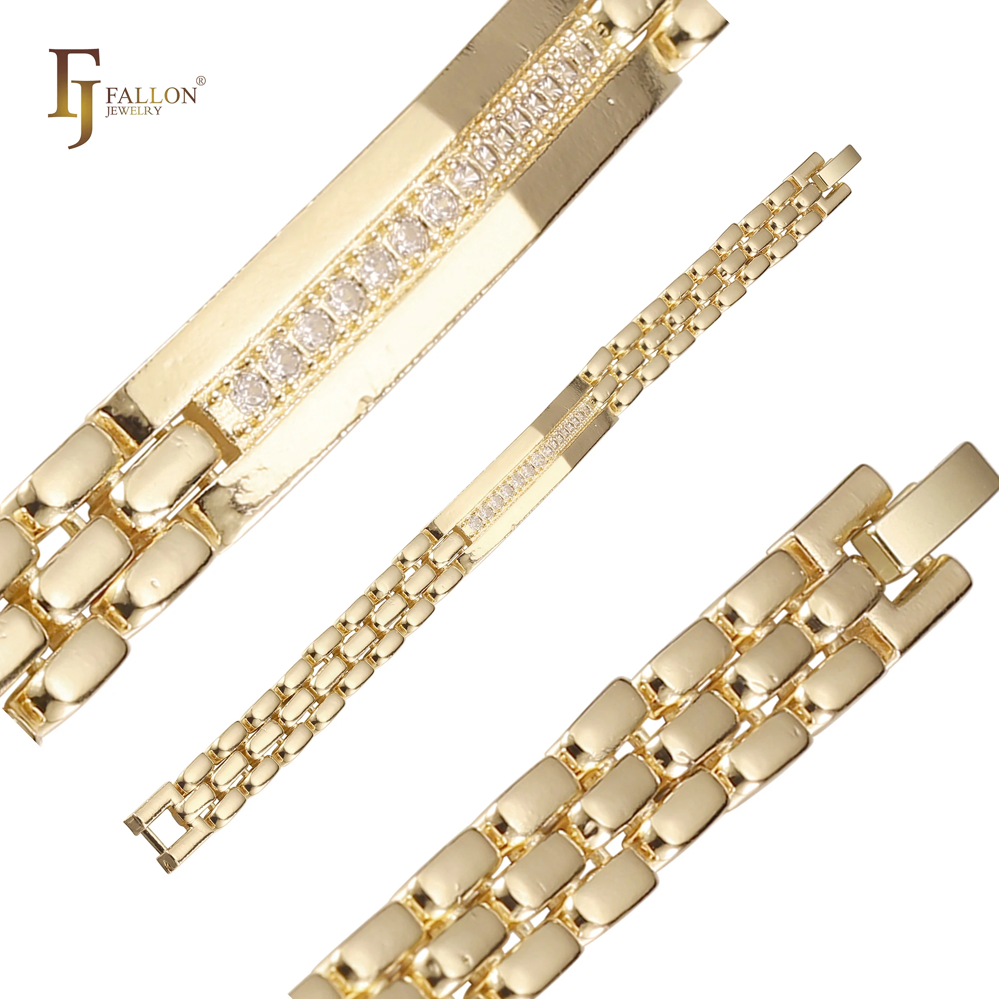 55200281 FJ Fallon модные ювелирные изделия ремешок для часов Браслет Пантера звено браслеты 14K позолоченный латунь на основе