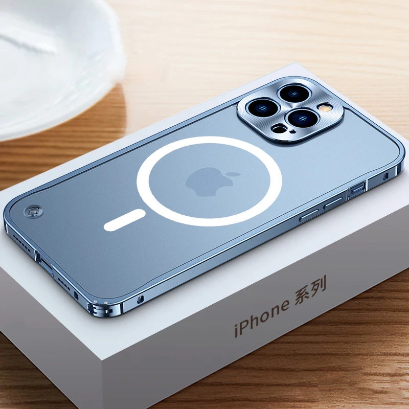Металлический магнитный телефонный чехол Laudtec для iPhone 12 13 Pro Max 14 алюминиевый Магнитный Чехол крышки