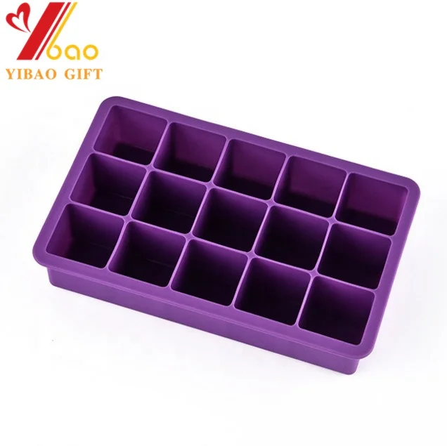 2023 new hot selling product Wholesales Purple square Silicone Ice cube tray welcome to customize