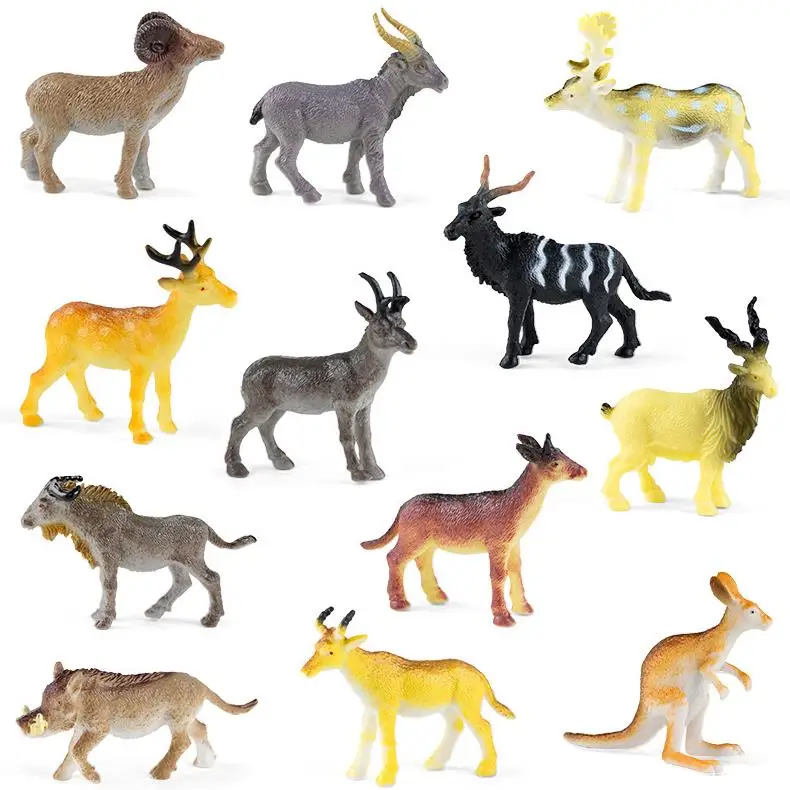 dongmei wild toy PVC hollow rubber animal model simulates pronghorn antelope short-horn deer color modification