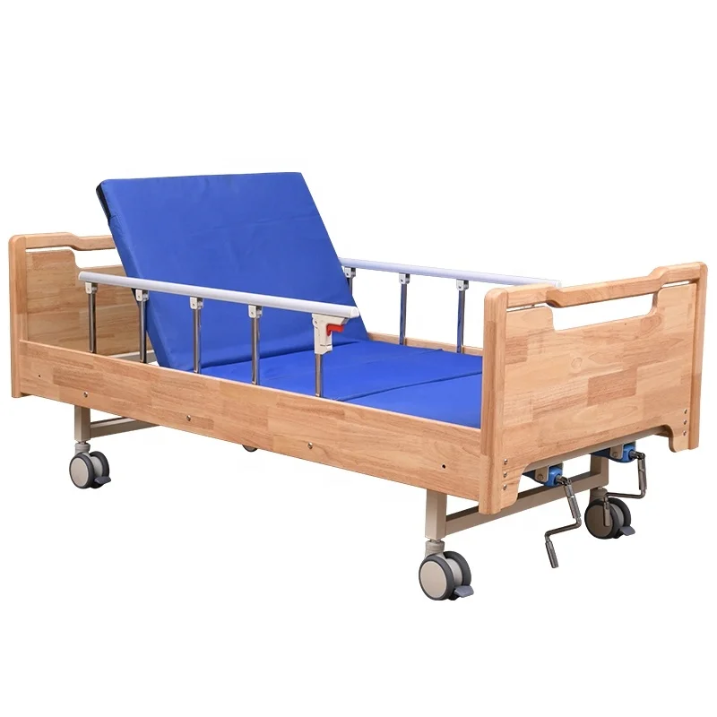 Hot Sale Comfortable Two-function Adjustable Wooden Medical Care Bed 2 crank hospital beds two function patient bed