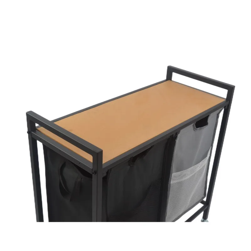 Hot Sale Double Laundry Hamper Lid Rolling Laundry Basket Organizer with Wheels Iron-Made Laundry Sorter