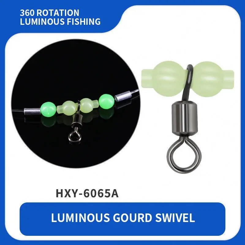 Luminous Cross-Line Fluorescent Beads With Swivel 3 Way Fishing Connector Rolling Swivels For Carp Accessories