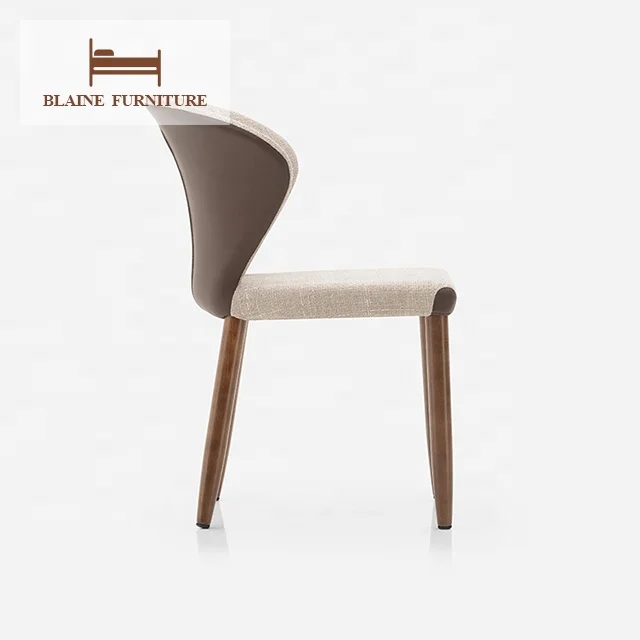 Modern Armrest Leather Solid Wood Frame Upholstered Dining Room Chair