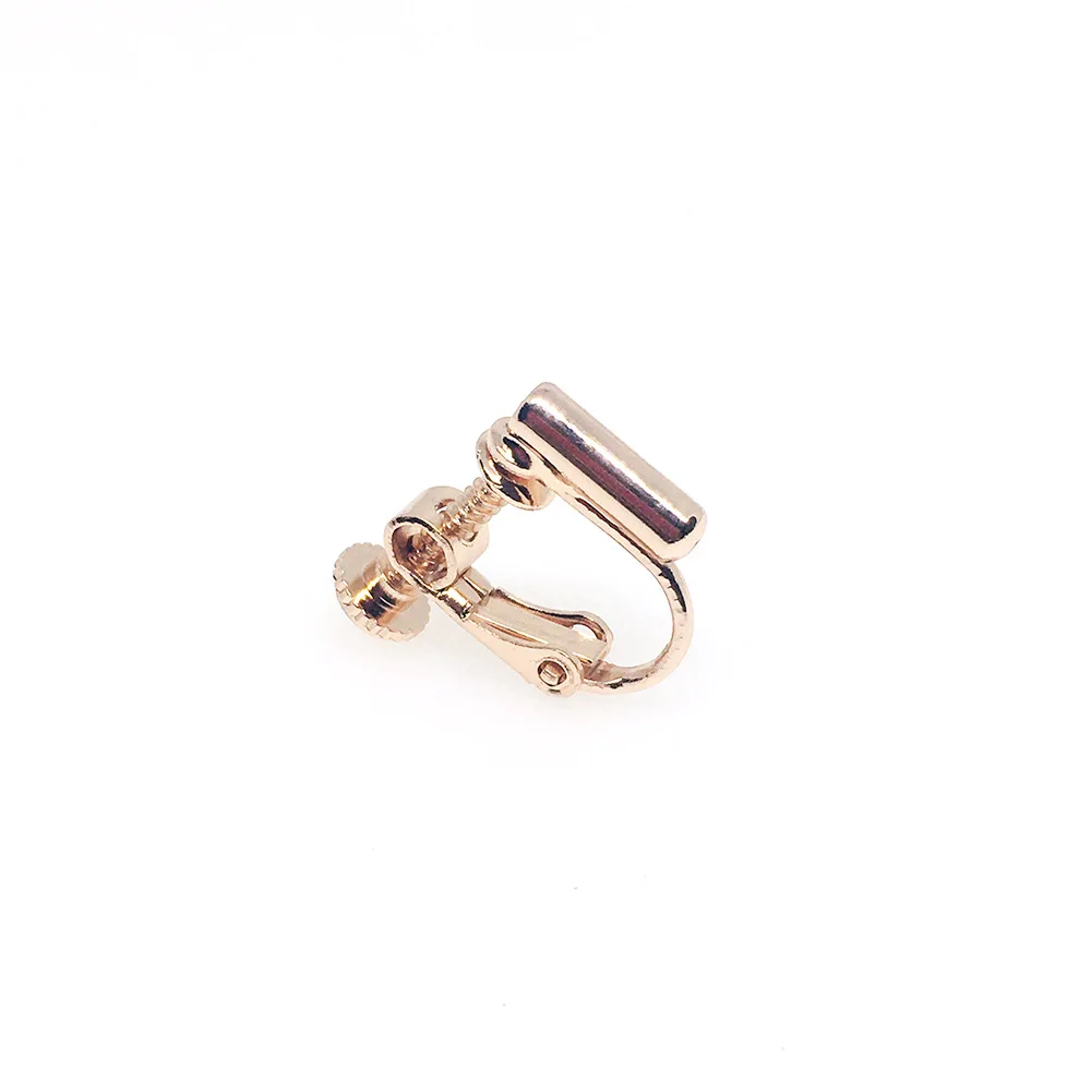 14k gold coated color retaining screw ear clip without ear hole Handmade diy ear accessories Painless invisible material convert
