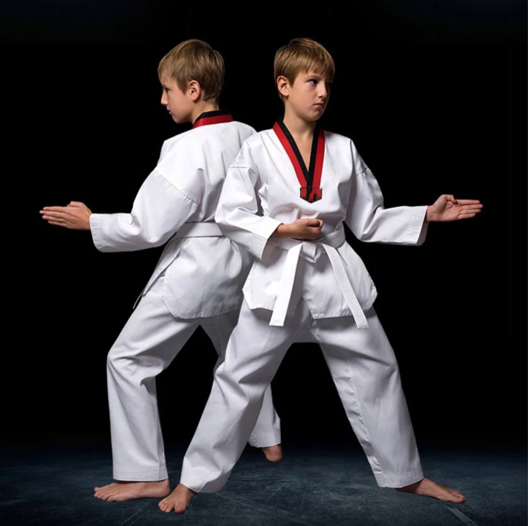 Wholesale Martial Arts Sportswear Karate Jitsu Uniform Adults Cotton Taekwondo Uniform Kids
