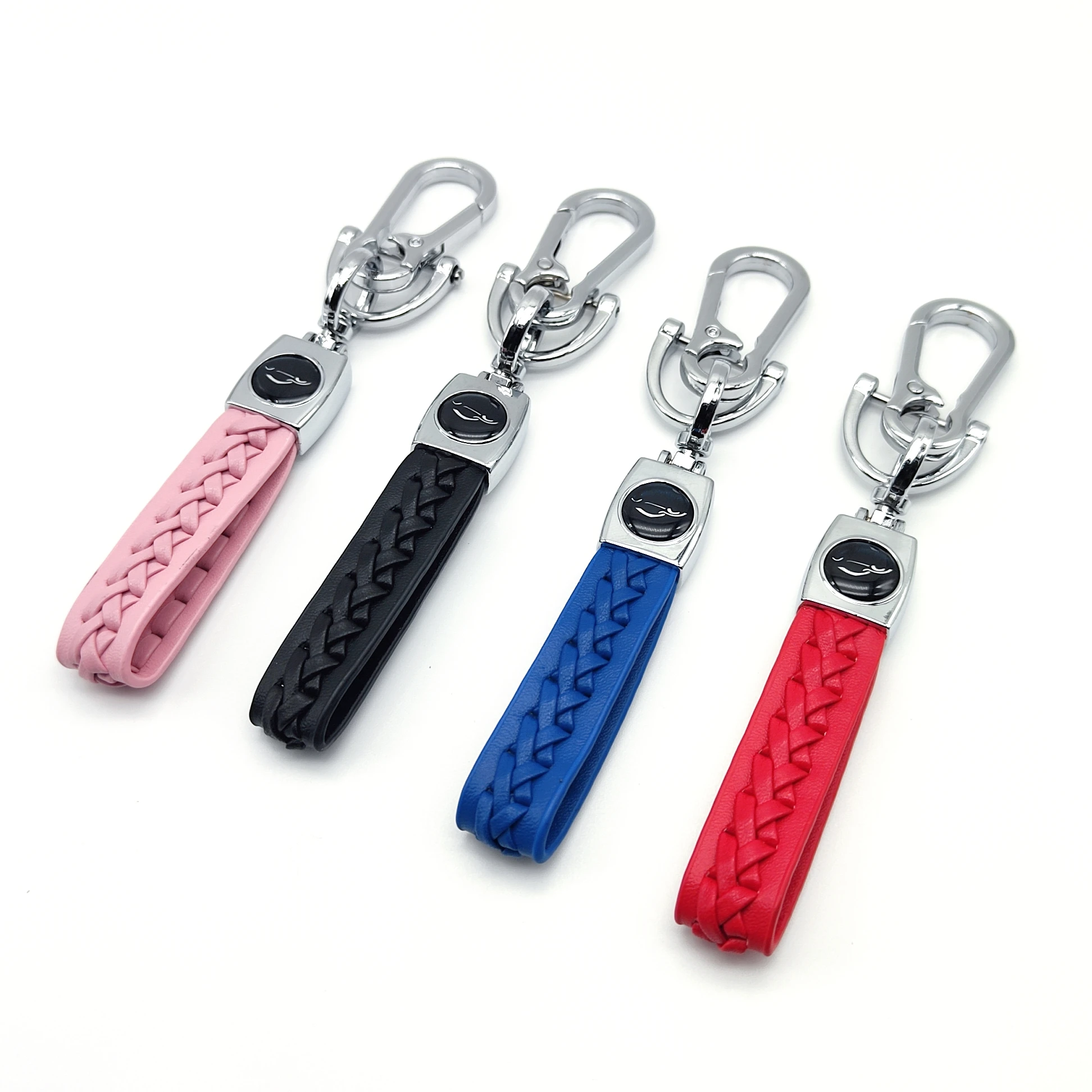 Promotional Gift Custom Embossed Logo Laser Engraving Car Pu Leather keychain leather measuring tape