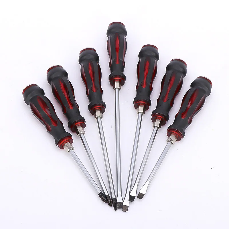 7 Seven-piece cord-through, hammer-type cross strong magnetic driver screwdriver set
