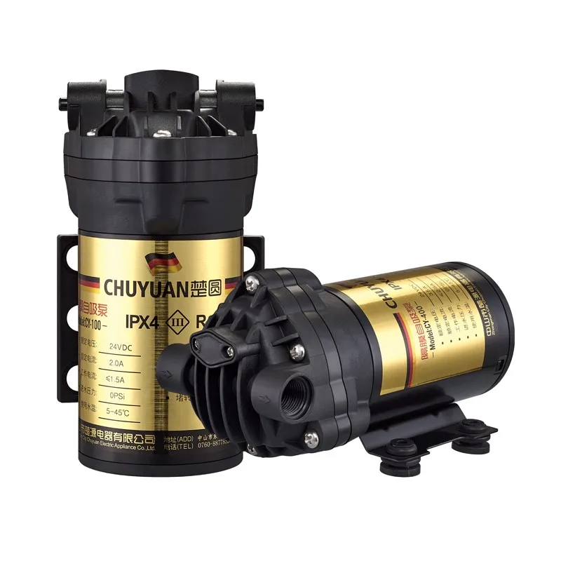 Wholesale Chuyuan High Pressure Dosing Booster Pump for Ro Plant 100gpd Ningbo 24V 100GPD Gallon Per Day