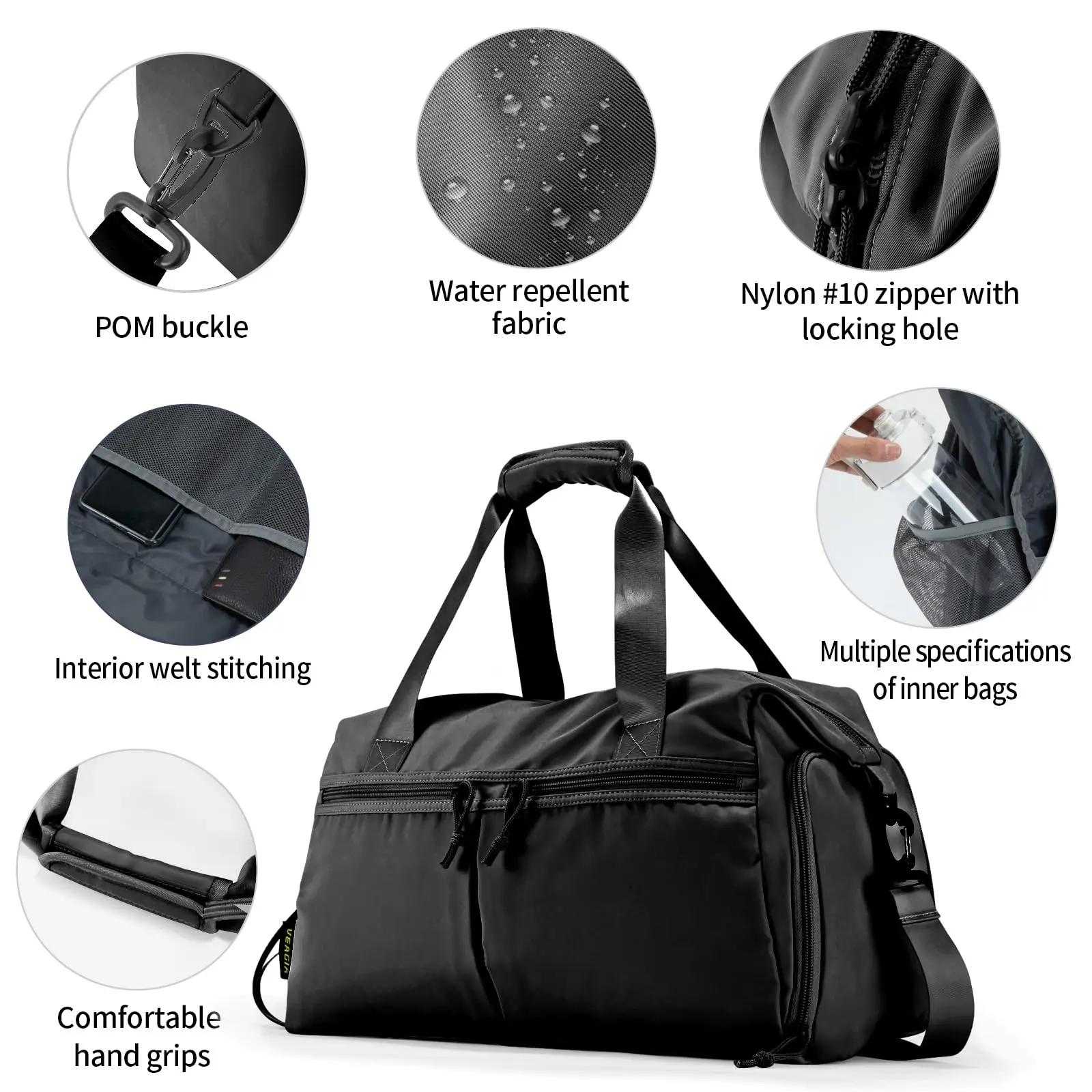 Weekender Duffel Bag with Shoe Compartment and Wet Pocket-Luggage Everyday Overnight Bag for Men and Women