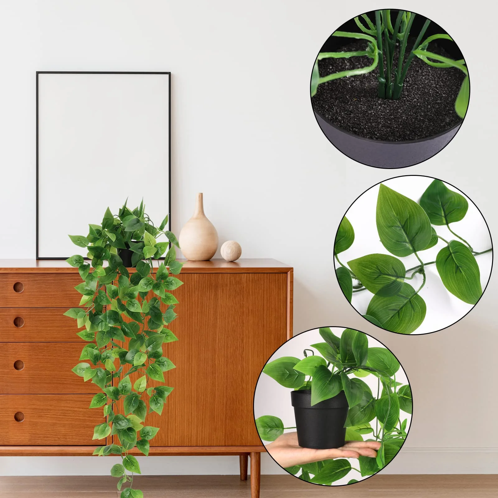Mandala Eucalyptus Green Artificial Hanging Plastic Fake Vine Potted Indoor Outdoor Wall Decoration Home Wedding Inspired Grass