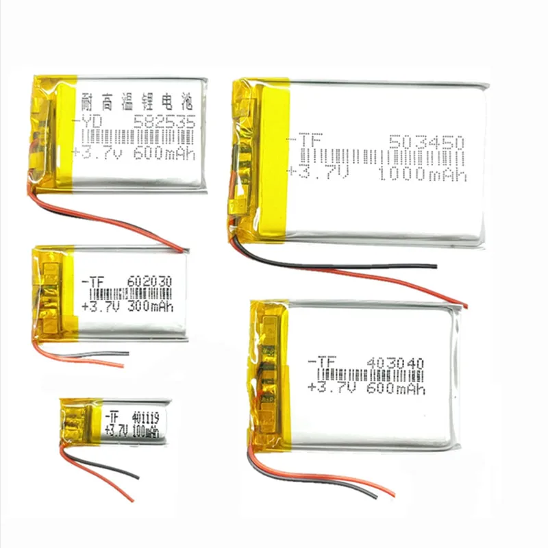 Customized OEM 1800mah 1200mah 850mah 500mah rechargeable 103450 li ion li-ion Lithium polymer 3.7v 2200mah lipo battery