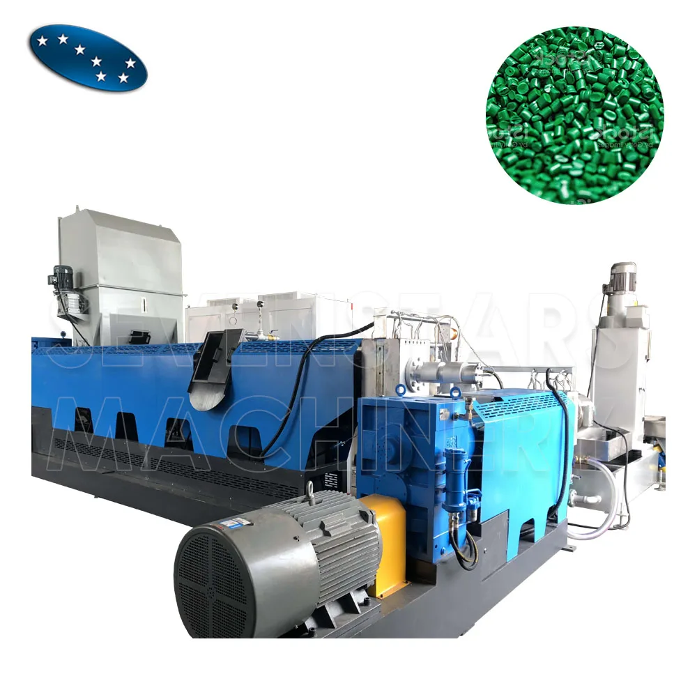 Sevenstars 300kg/h side force feeding type water ringring cutting Plastic pelletizing granulator for pp pe films and scraps