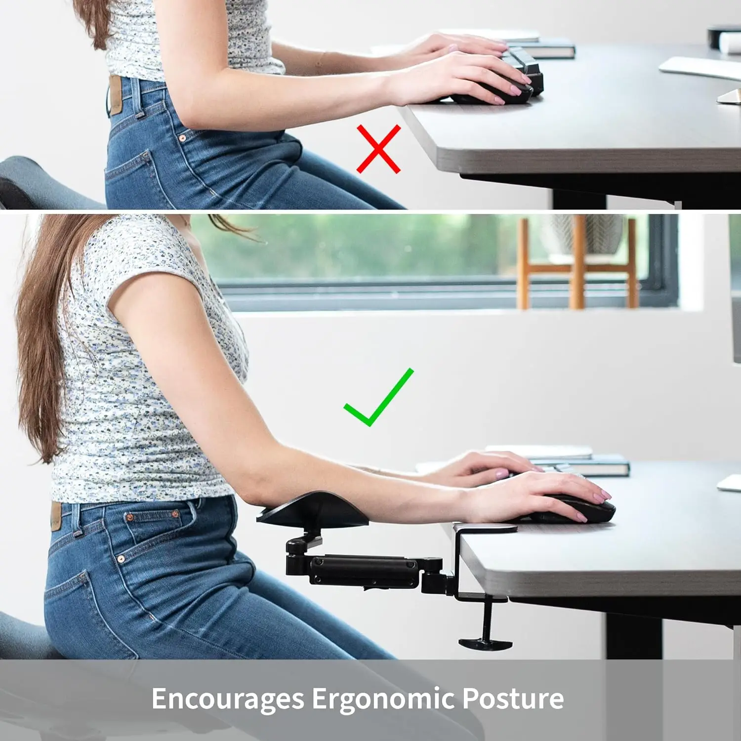 Height adjustment 360 rotation aluminum structure sturdy Computer arm rest