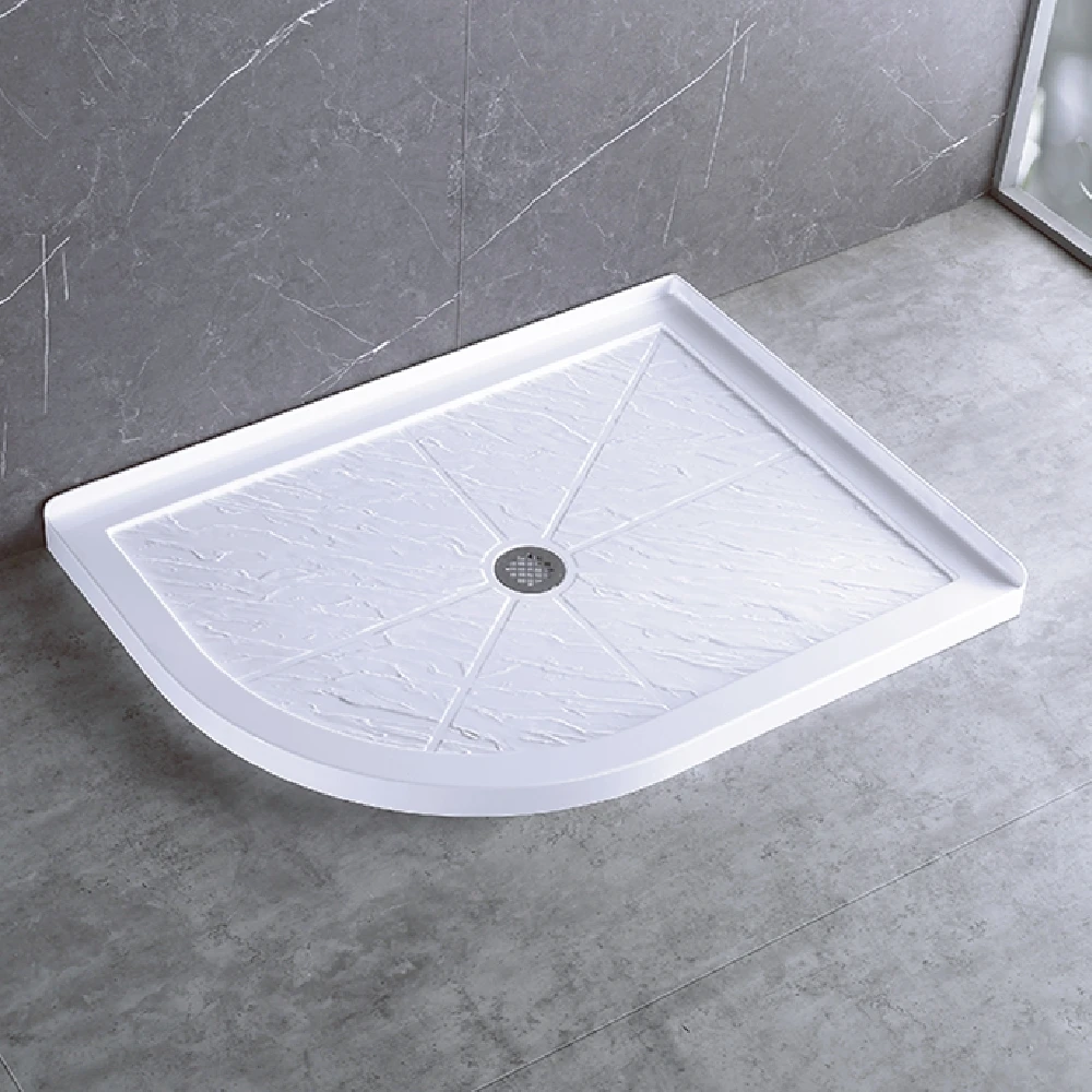 Factory Price White Black Grey Acrylic Shower Tray with Corner Drain Shower Base With Walls 1400 Shower Base