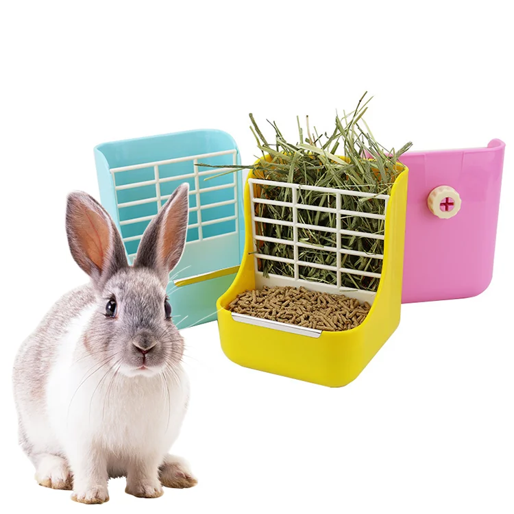 Rabbit Hay Feeder Two In One Grass Frame Hanging Pet Rabbit Hamster Bowl pet bowl