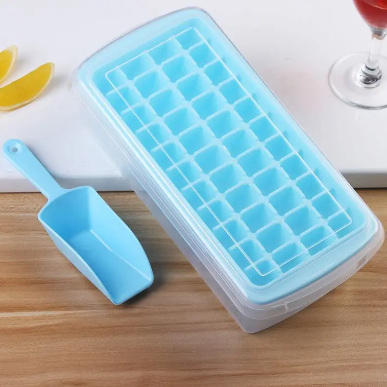 44 compartments lid with ice shovel grid household refrigerator storage ice cube mold large ice trays
