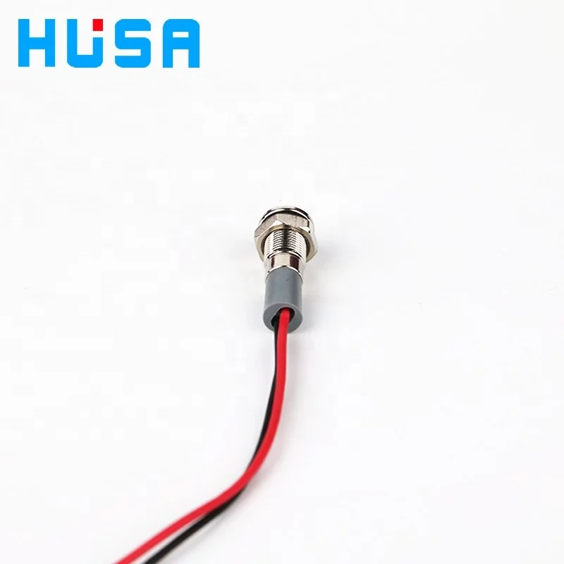 6mm mini hole diameter Metal pilot light waterproof led indicator lamp with 15cm cable pr pins Red Green blue yellow white