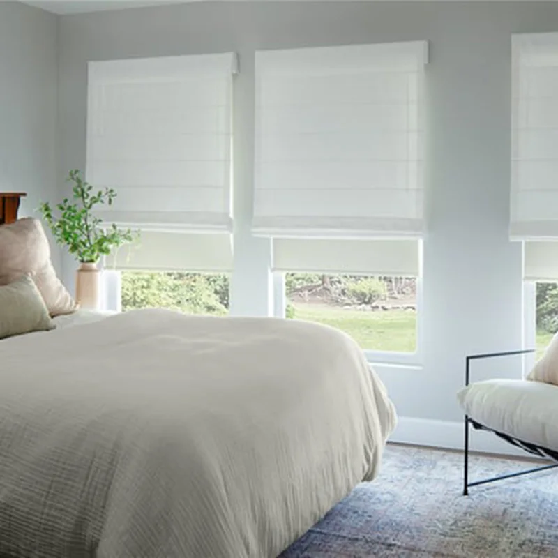 New arrival 2023 custom electric and manual linen roman shades roman blinds for window