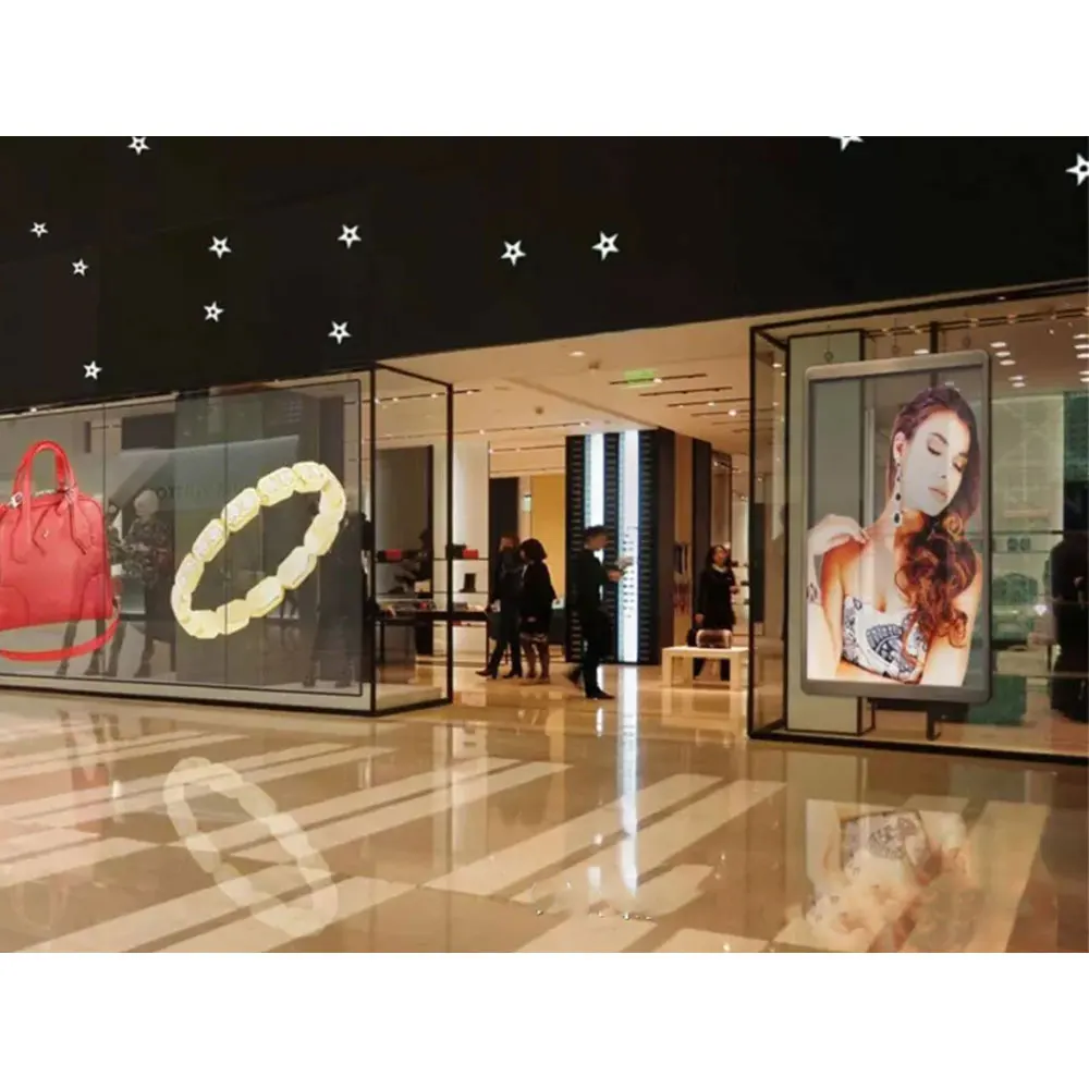 P3.91 3.91Mm Indoor Full Color Transparent Led Screen For Shop Window Jewelry Shop Pantalla Led Transparente