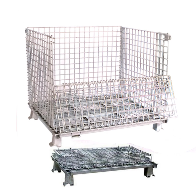 Складной контейнер из оцинкованной проволочной сетки, металлическая клетка для хранения