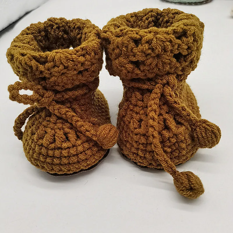 Custom Handmade knitting Pink Booties Hand Crochet Soft New Born Baby Shoes