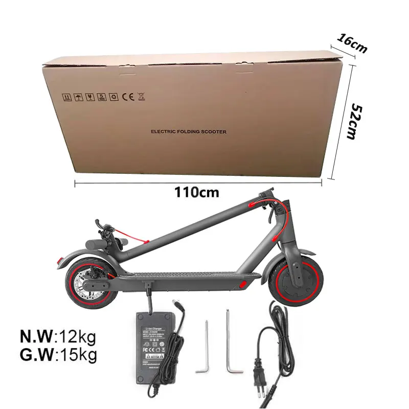 Eu Warehouse Kugo Scooter Best Quality Trick Scoter Ter Pedal Scoter Unisex H7 350W Motor (in Front Wheel) 36V Lithium Battery