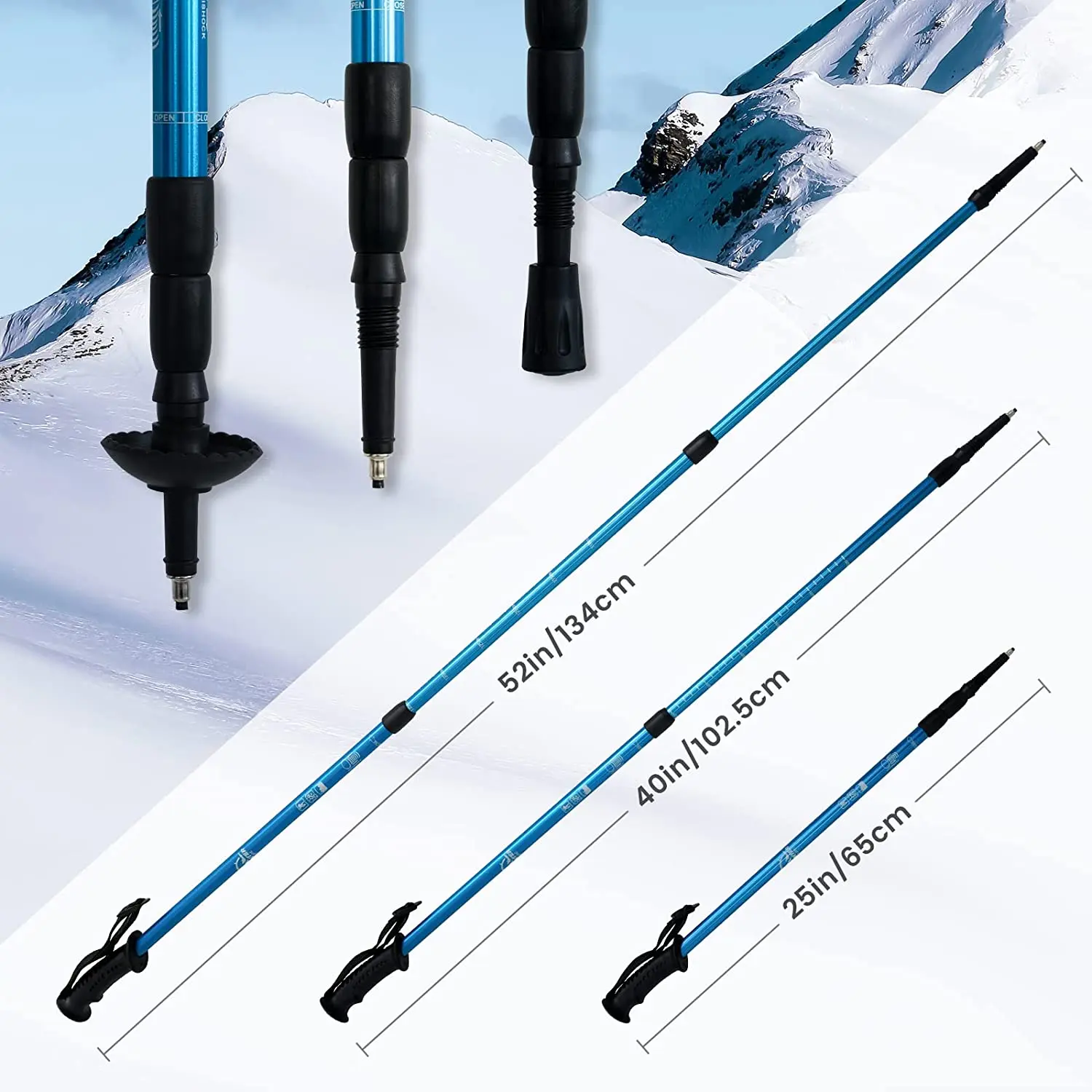 BSCI Factory OEM Wholesale Custom CE aluminum snowshoe set ratchet binding snow shoes G2 21/25/30 Inches Light Weight Snowshoes