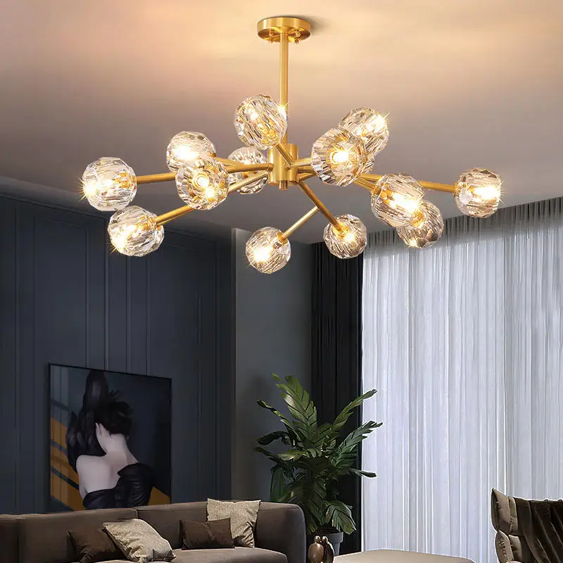 The New Listing Adjustable Light Glass Long Black 11Cm Nordic Ceiling Lighting Chandelier For Living Room