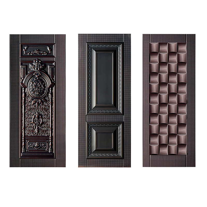 Baodu High Quality Latest Modern Design  Security Steel Door Skin Cast Aluminum Skin