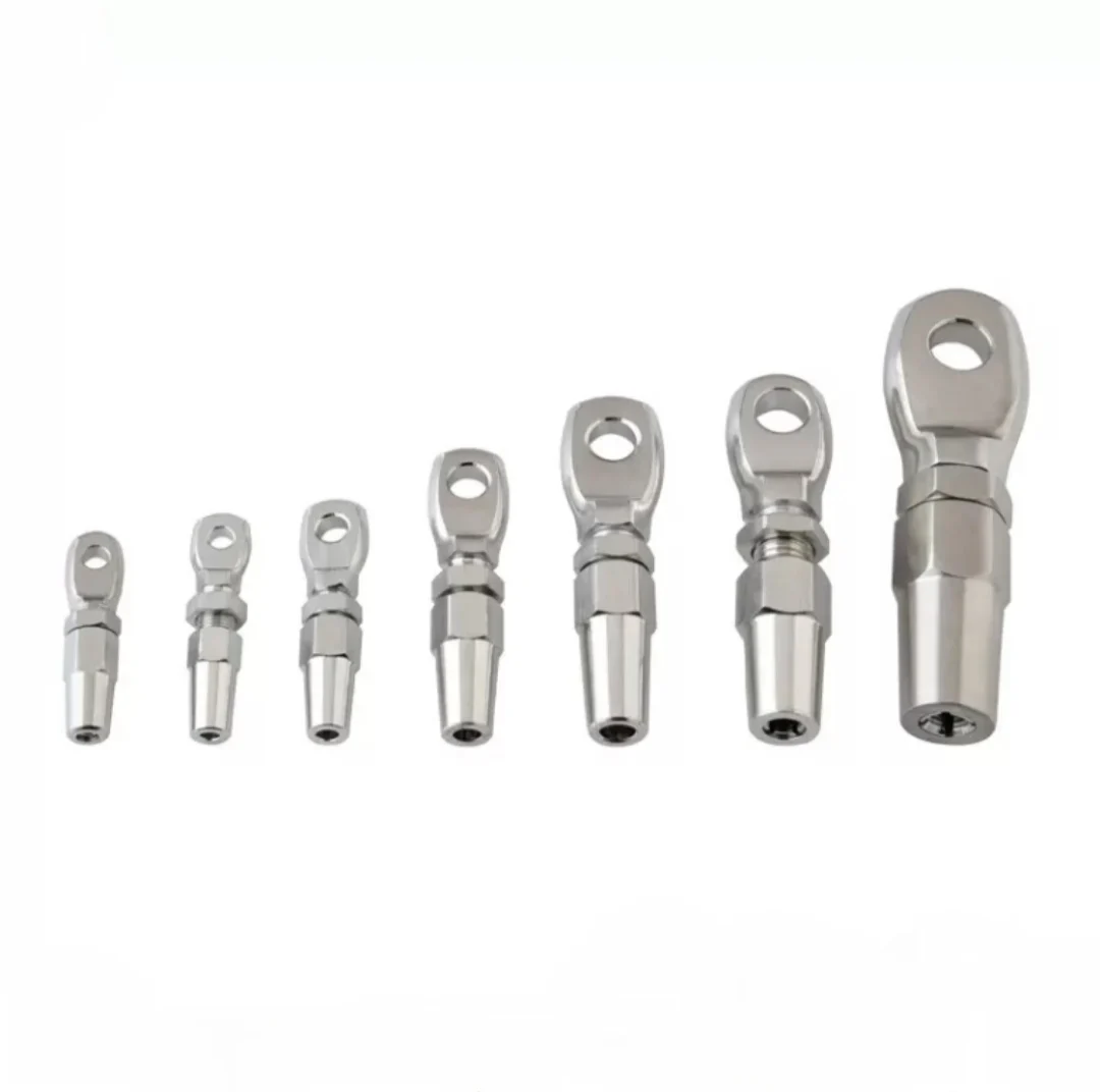Stainless Steel 304 316 M6 M8 Cable Railing Swageless Eye Terminal Tension End Fitting