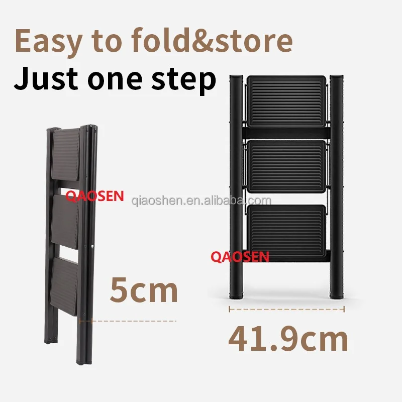Black Flower Stand Ladder Household Ladder 2 3 4 5 Step Easy Store