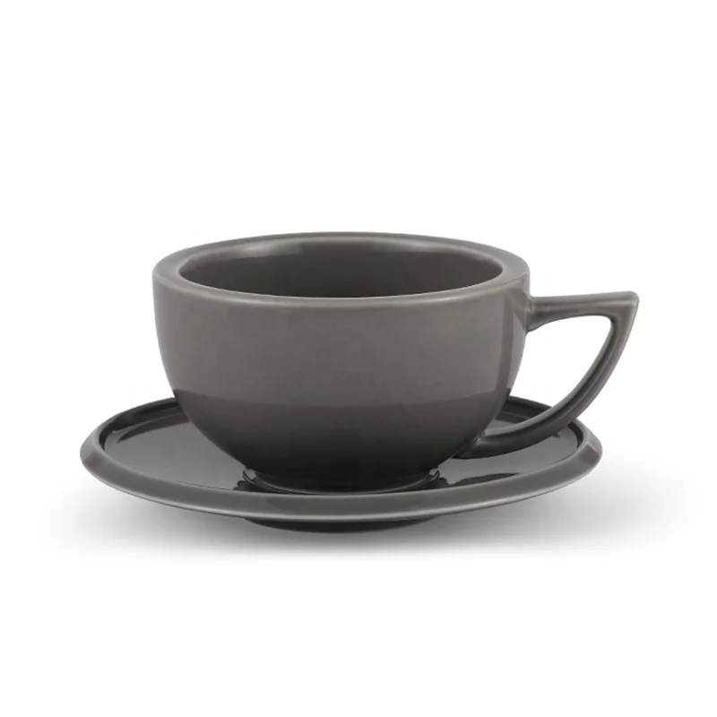 New Style Cafe Accessories 280ml gray ceramic porcelain coffee espresso cup