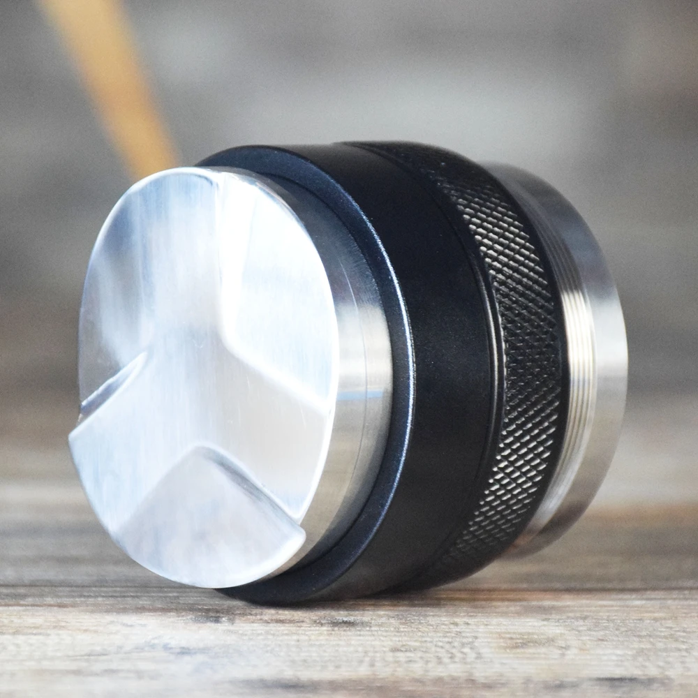 Coffee Tools Adjustable Stainless Steel Coffee Tamper Non-slip Coffee distributor 51mm/58mm Double Head Flat & 3-leaf Base
