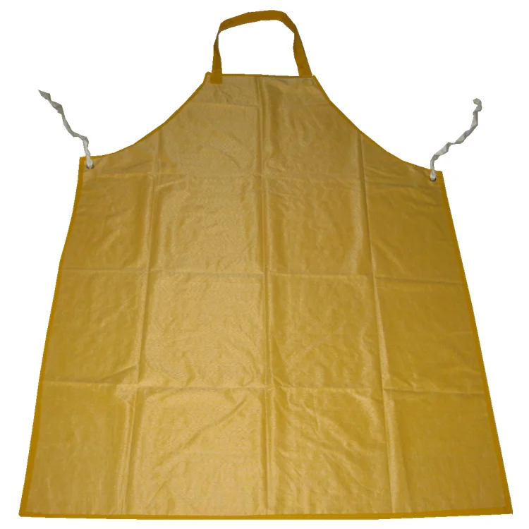 Yellow Color Waterproof Unisex PVC Polyester Two Layers Waterproof Skin-friendly Breathable PVC Industrial Apron