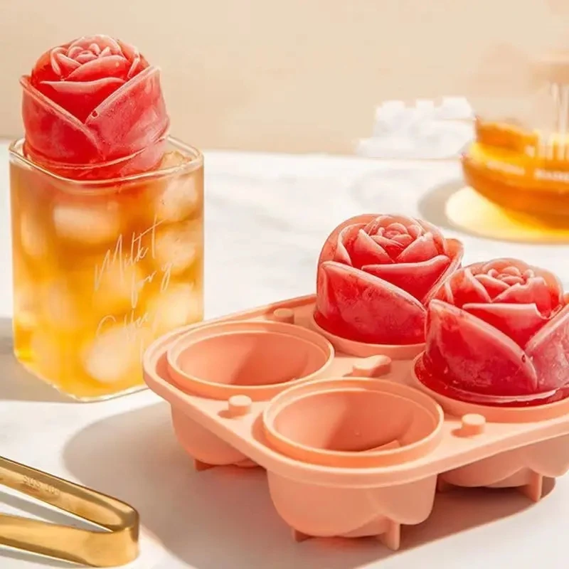 New Arrivals Food Grade Cake Candle 3d Silicone Mold 1pc Rose Shaped Silicone Ice Cube Tray Mold