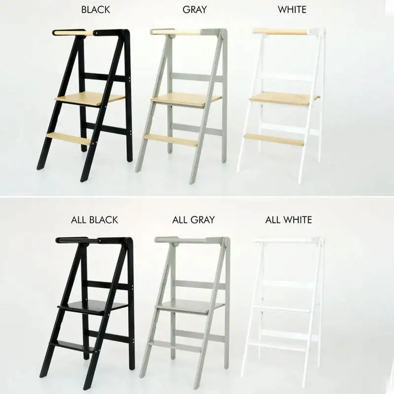 Kitchen Step Stool Children Learning Tower Montessori Practice Adjustable Height Stool Kids Foldable Learning Helper Tower