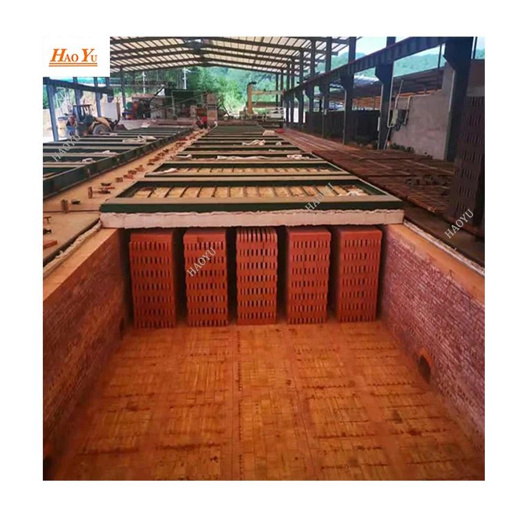 Tunnel kiln red brick plant building fire coal or diesel gas kiln dry kiln plant with robot stacking machine to reduce worker