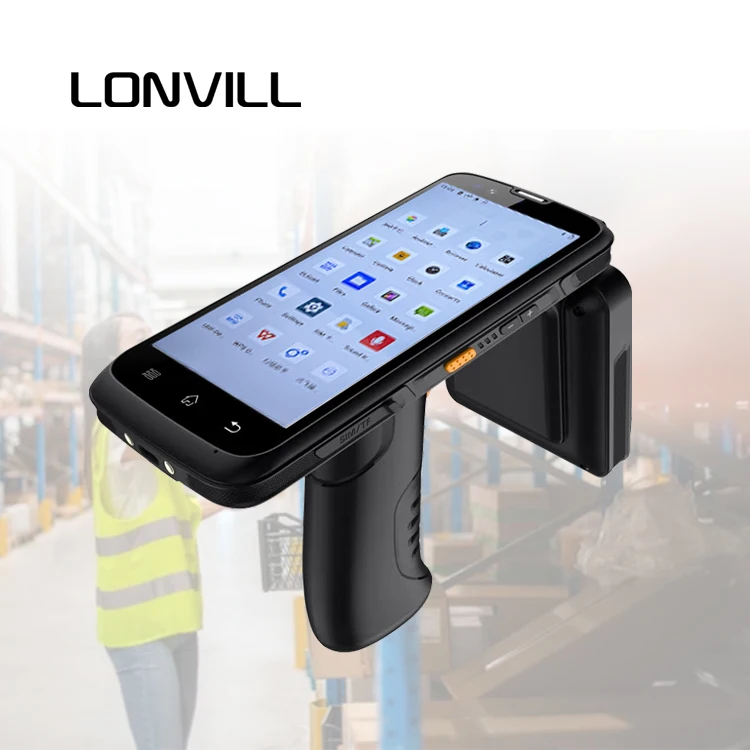 OEM Long Range RFID Reader Android 12 Handheld 5G 2D barcode scanner UHF RFID industrial rugged PDA
